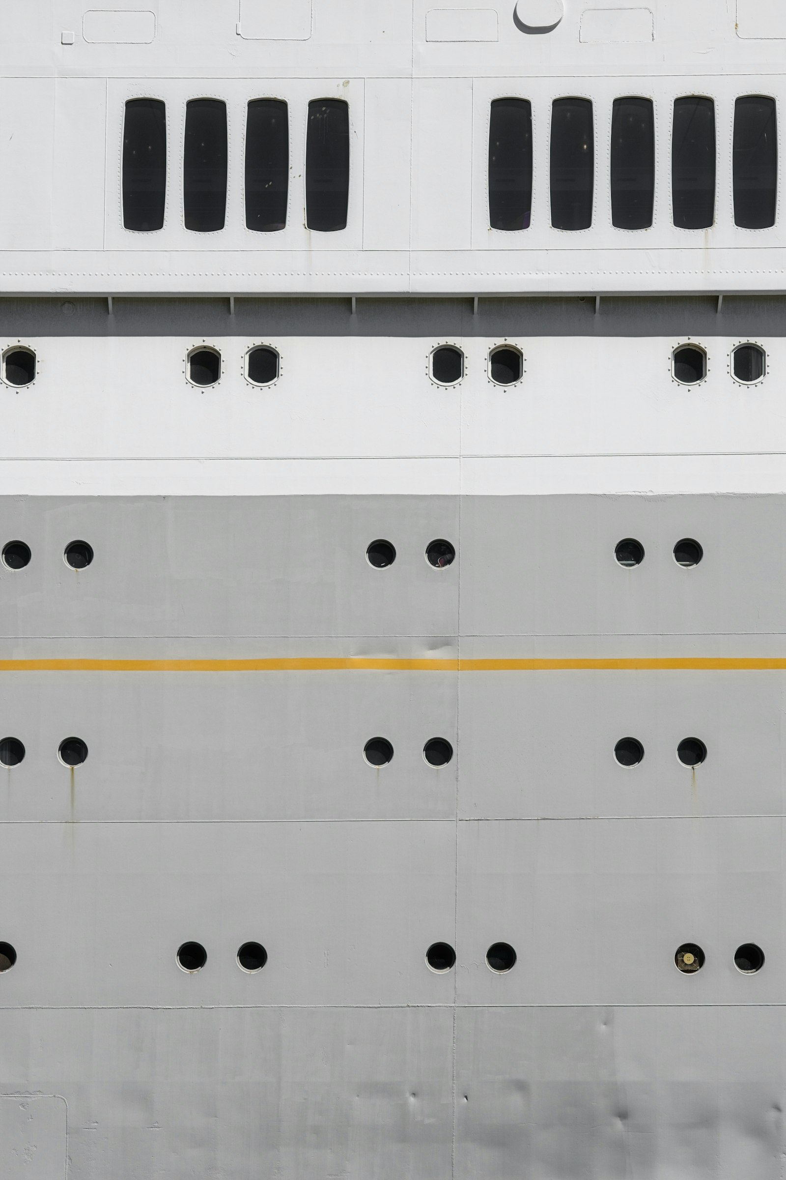 Vessel hull at the waterline