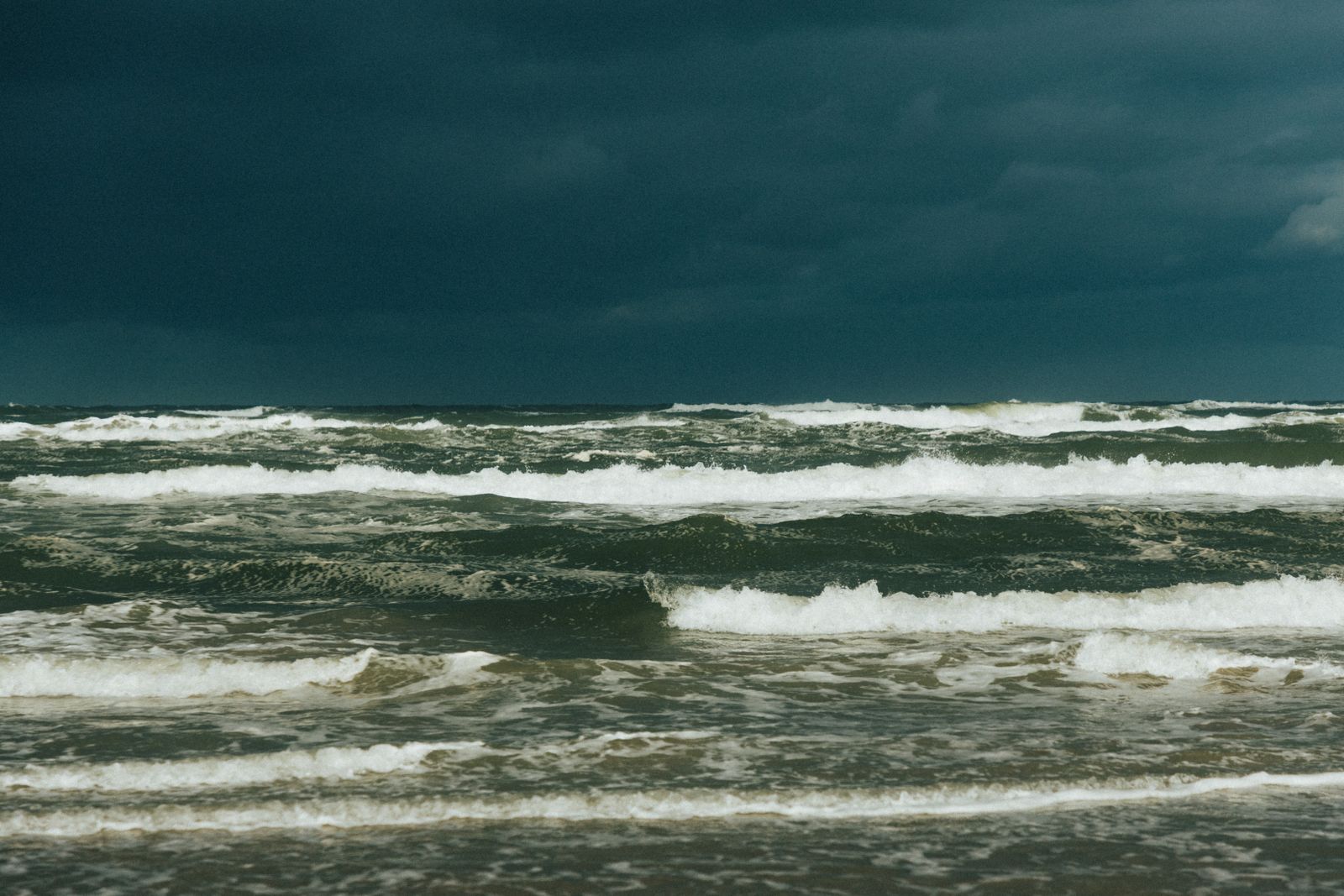 Rough stormy sea seen from above